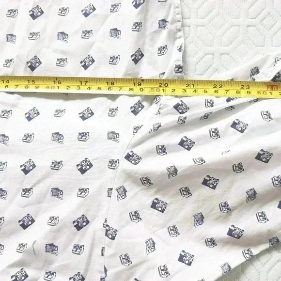 2/25$ SIMON CARTER camera pattern men shirt size 15, 38 cm 💯 cotton Like New! - Picture 8 of 9